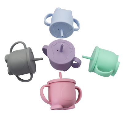De lekvrije Kop van de Babysippy van de Silicone niet Misstap met Straw For Feeding