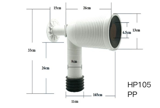 Pijp van de het Toiletriolering van pvc de Duurzame, Antiwear Flexibele Afvalpijp voor Wasbassin