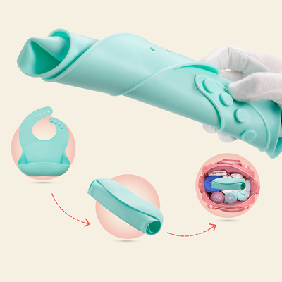 2022 van het de Verkoopvoedsel van Amazonië de Hete van het de Rang Waterdichte Silicone Groothandel van de Babyslabben met Vangerzak