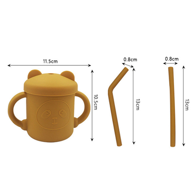 De lekvrije Kop van de Babysippy van de Silicone niet Misstap met Straw For Feeding