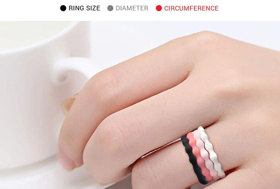 Medische de Vingerringen van Ranglogo custom wedding silicone rubber voor Vrouwen